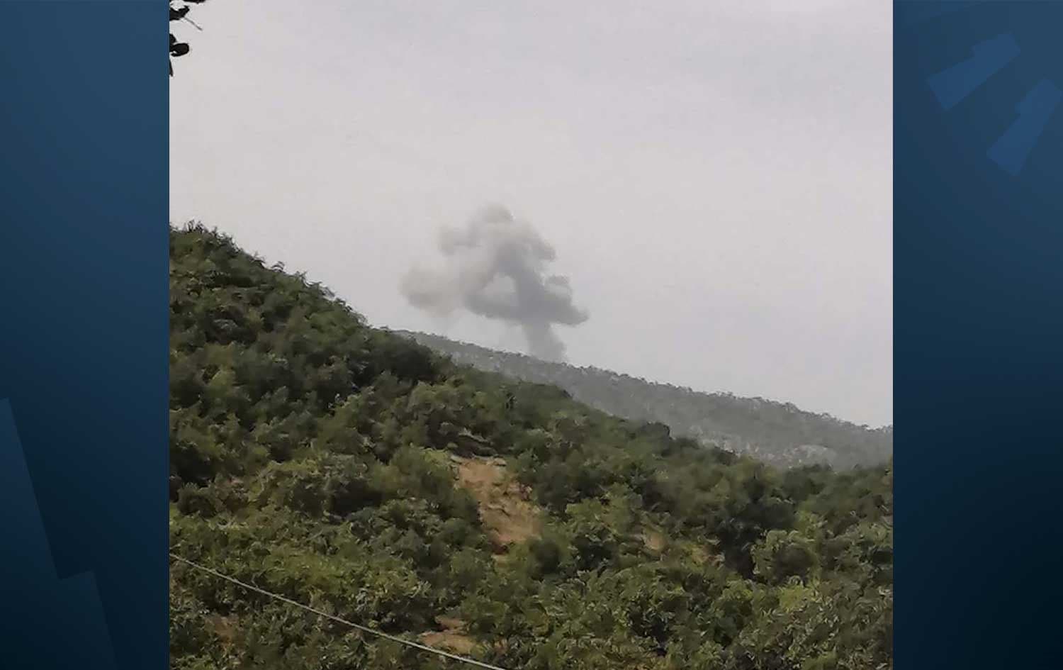 Turkish warplanes bombarding the vicinity of Amedi district on June 3, 2023. Photo: submitted