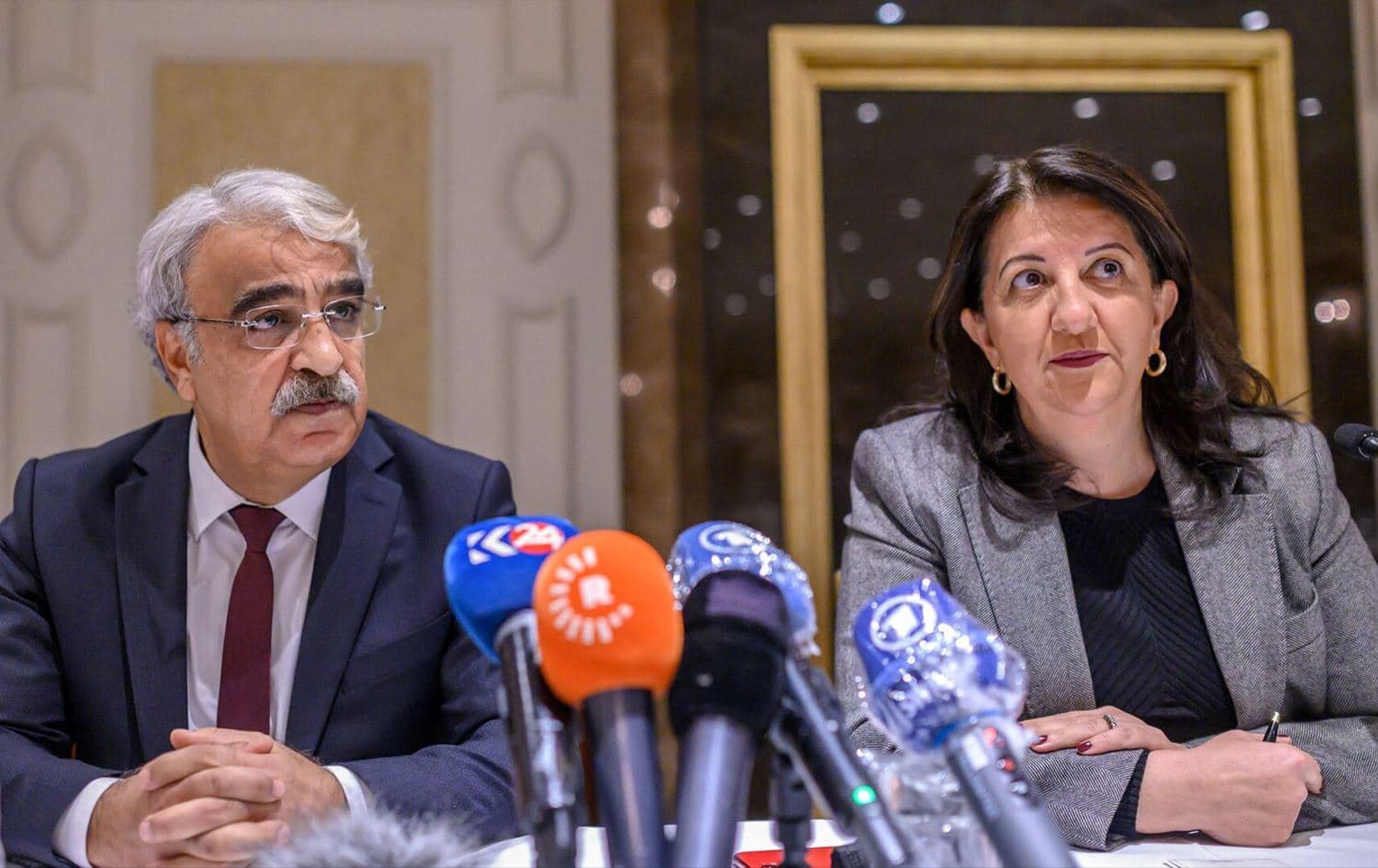 Mithat Sancar (left) and Pervin Buldan (right). Photo: AFP