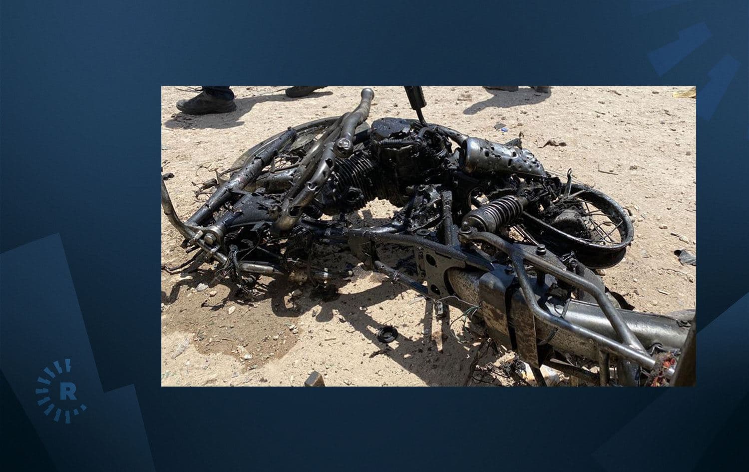 Wêneyê motorsîklêta ku îro li başûrê Kobaniyê hatiye armanckirin
