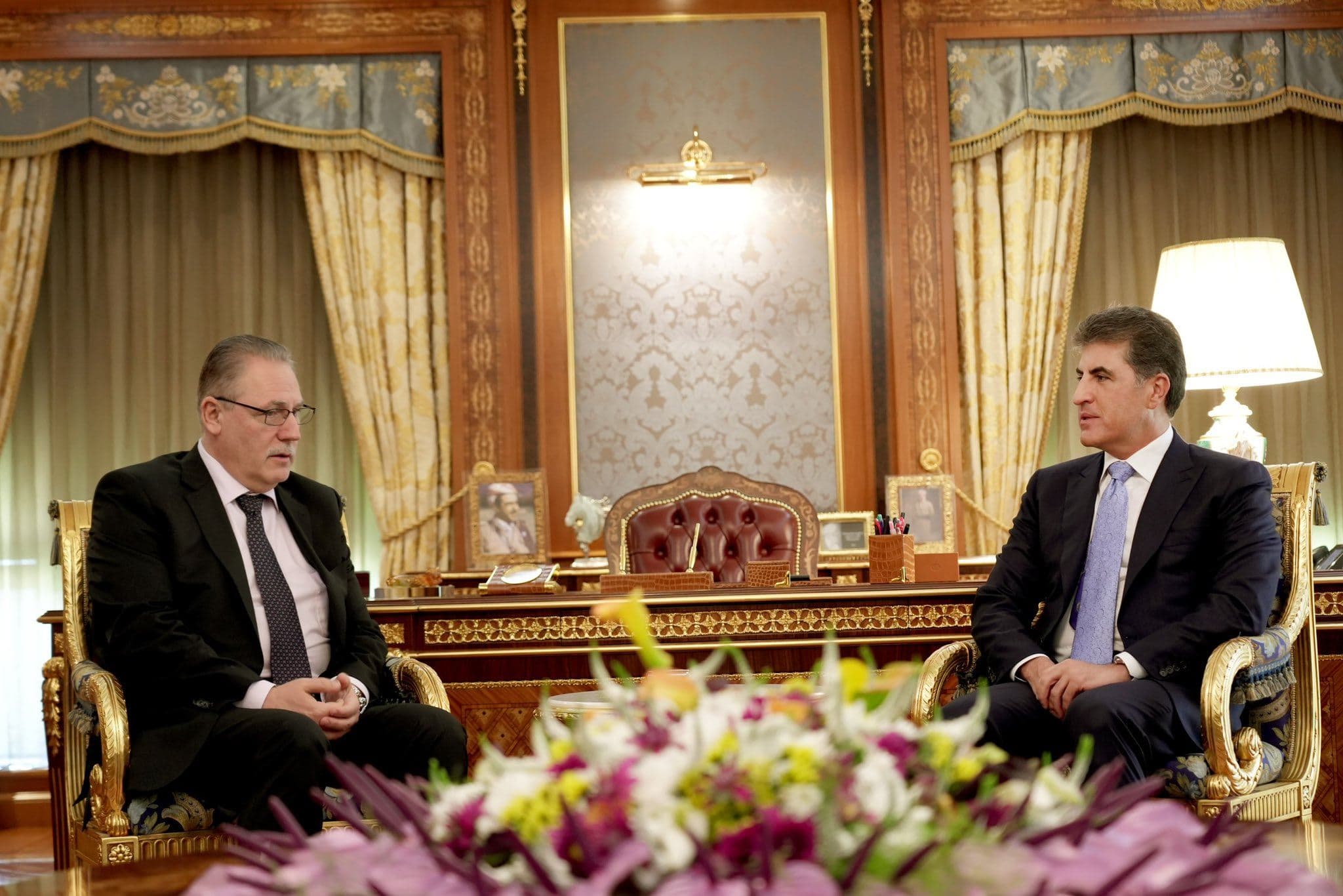 From left: UN's Abdallah Al Dardari and Kurdistan Region President Nechirvan Barzani meeting in Erbil on June 21, 2023. Photo: Kurdistan Presidency