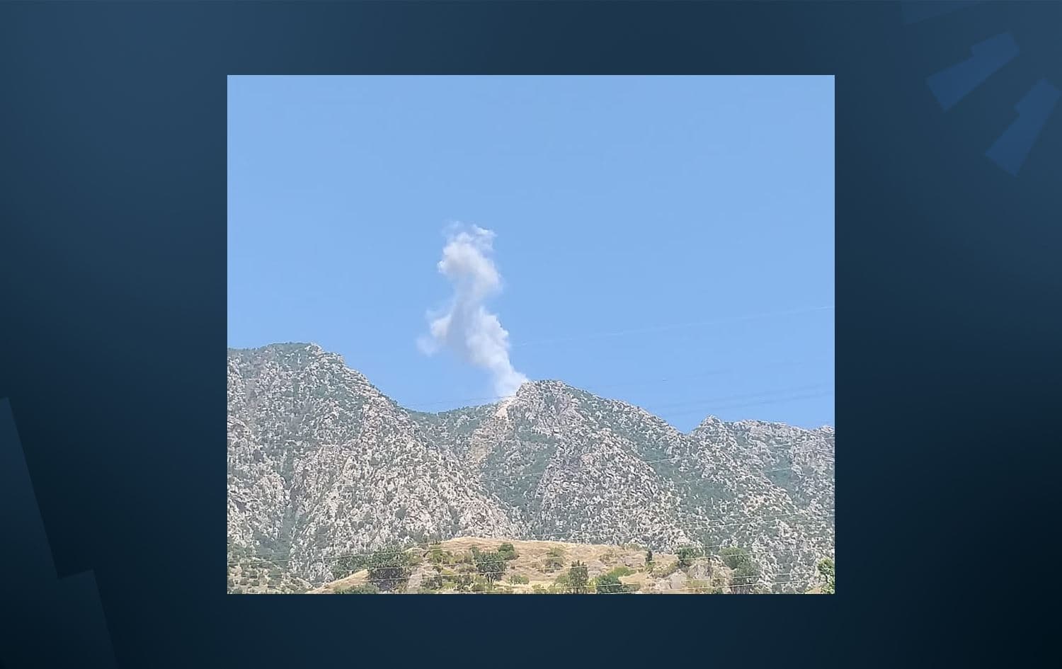 Turkish forces bombard Mount Metina in Duhok province on June 24, 2023. Photo: submitted 