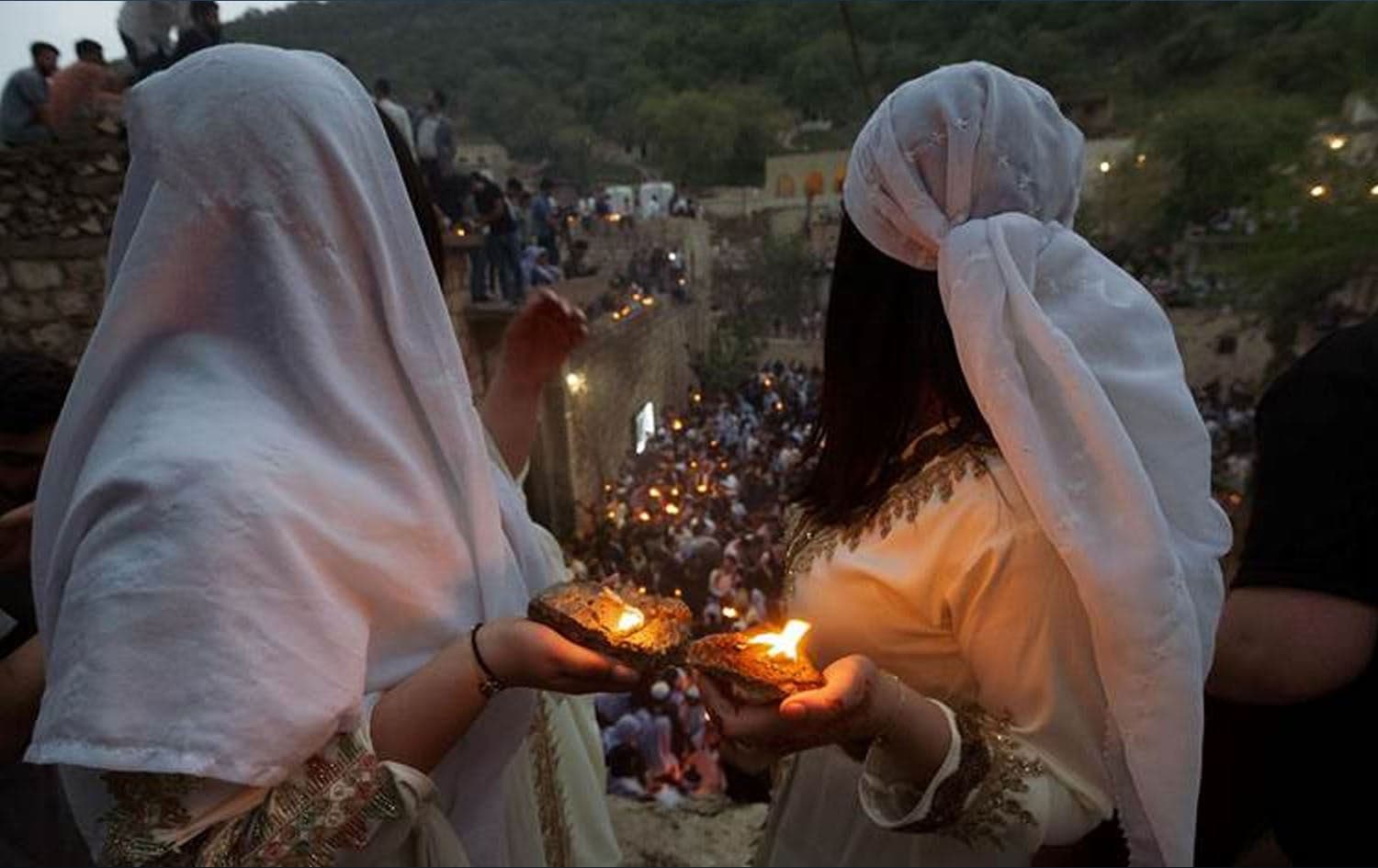 Yazidis conducting ceremonies in Lalish Temple in Duhok celebrating the start of their news year on April 19, 2023. Photo: Bilind T. Abdullah/Rudaw