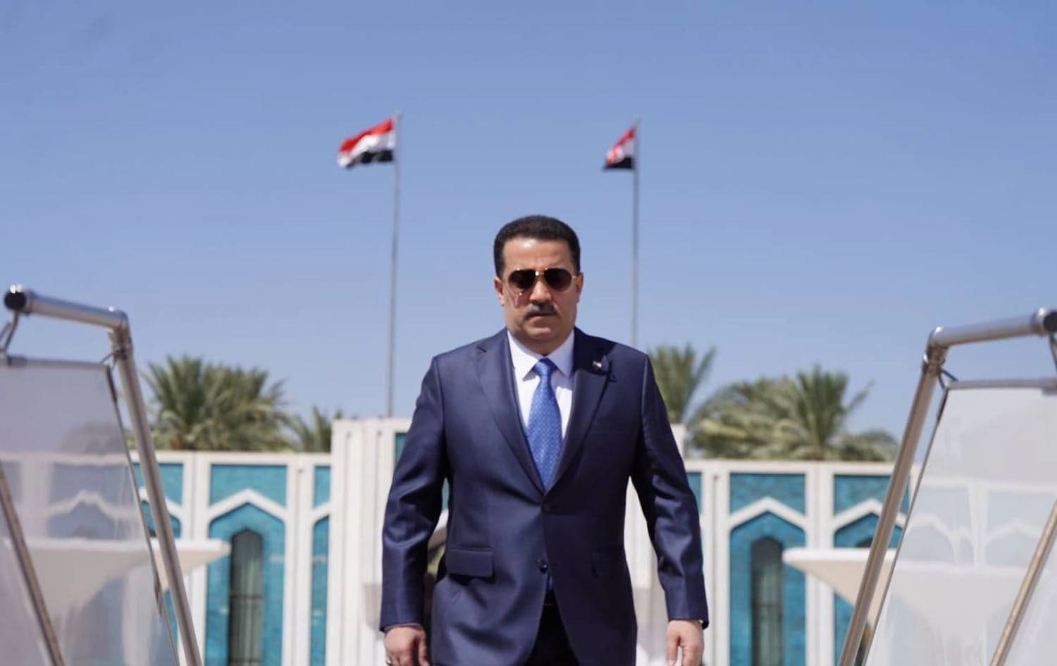 Iraqi Prime Minister Mohammed Shia' al-Sudani in Baghdad heading to Damascus on July 16, 2023. Photo: Sudani's office
