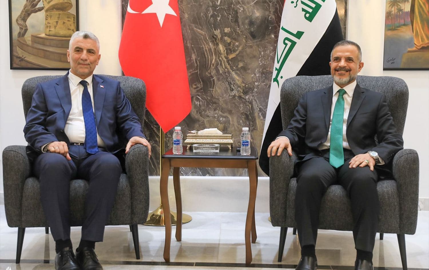 Turkish Trade Minister Omer Bolat (left) and Iraqi Planning Minister Mohammed Ali Tamim (right) in Baghdad on August 29, 2023. Photo: Iraq ministry of planning/Facebook