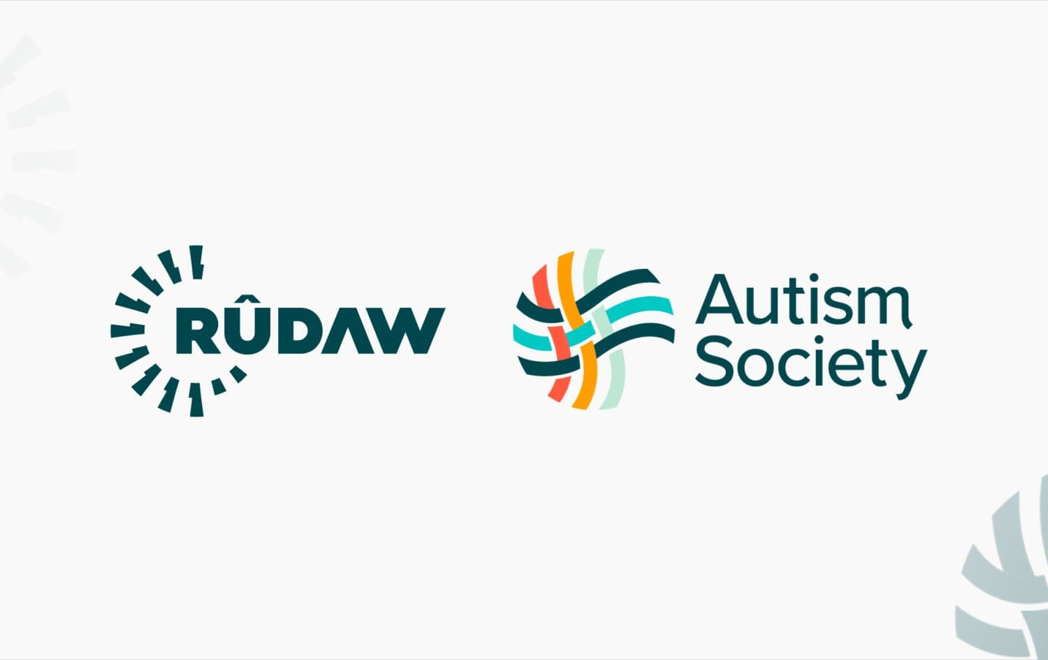 Rudaw Media Network logo (left) and Autism Society of America logo (right). Graphic: Rudaw