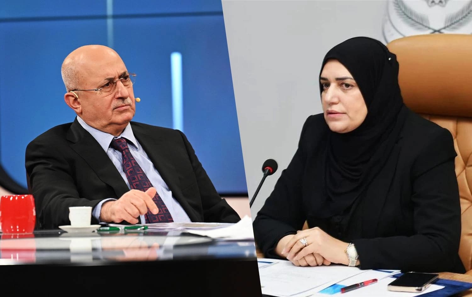 تەیف سامی، وەزیری دارایی عێراق و ئاوات شێخ جەناب، وەزیری دارایی هەرێمی کوردستان.
