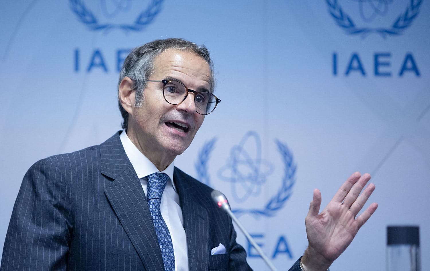 Rafael Grossi, Director General of the International Atomic Energy Agency (IAEA) speaks during the IAEA's Board of Governors meeting at the agency's headquarters in Vienna, Austria on September 11, 2023. Photo: Alex Halada/AFP