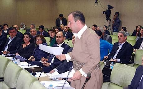Burham Rashid, pictured here while still a member of the Kurdish parliament.