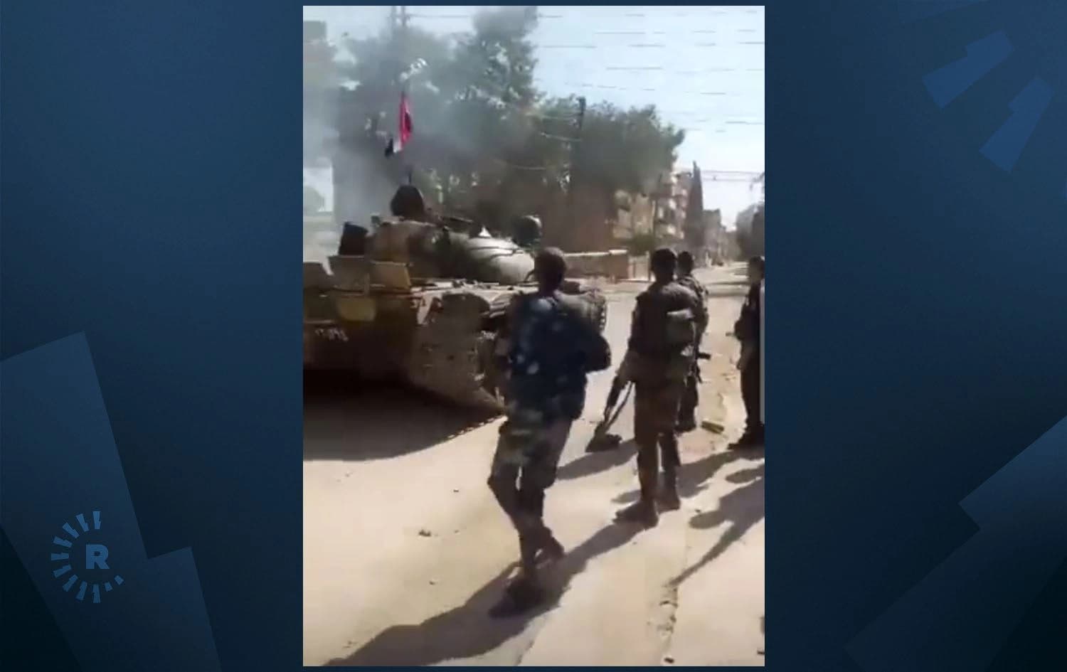 Screengrab from a video shows Syrian army soldiers amid clashes with the National Defense Forces militia in the regime-held Security Square in Hasaka, northeast Syria, on September 20, 2023. Photo: Social media 