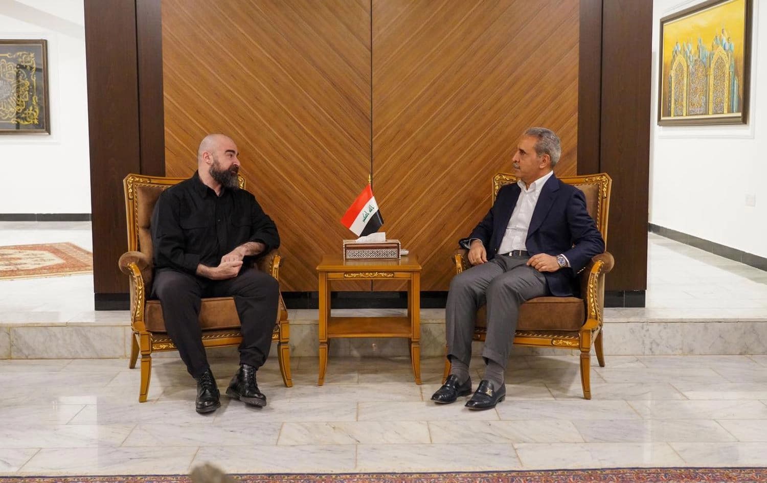 From left: PUK leader Bafel Talabani and Faiq Zidan, president of Iraq's Supreme Judicial Council, meet in Baghdad on September 20, 2023. Photo: Talabani's office