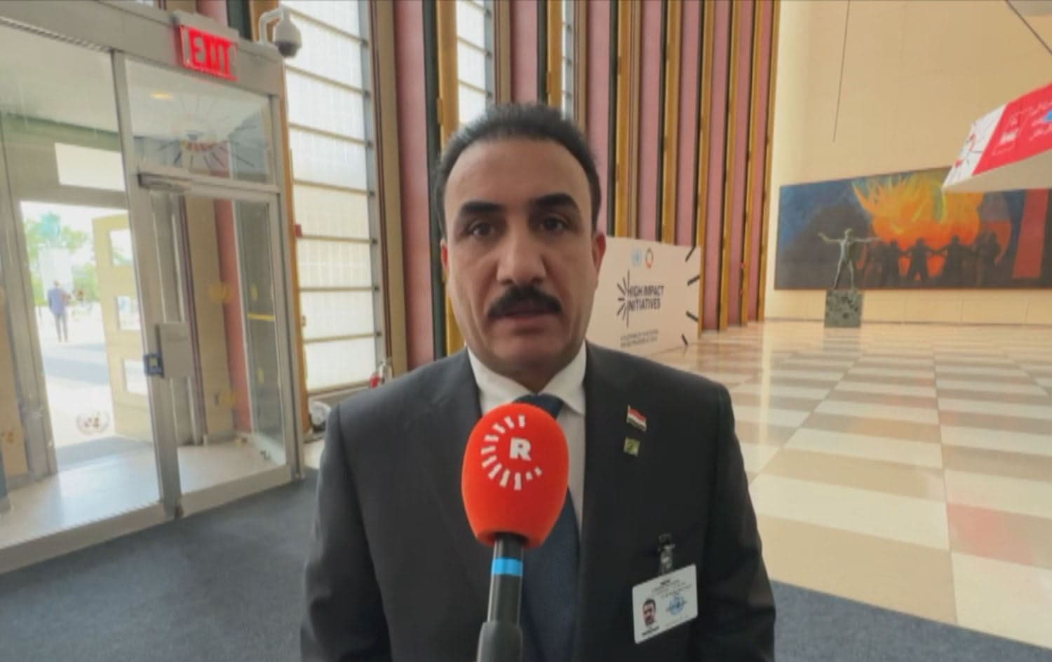 Iraqi Education Minister Ibrahim Namis al-Jubouri speaking to Rudaw on September 22, 2023. Photo: screengrab/Rudaw