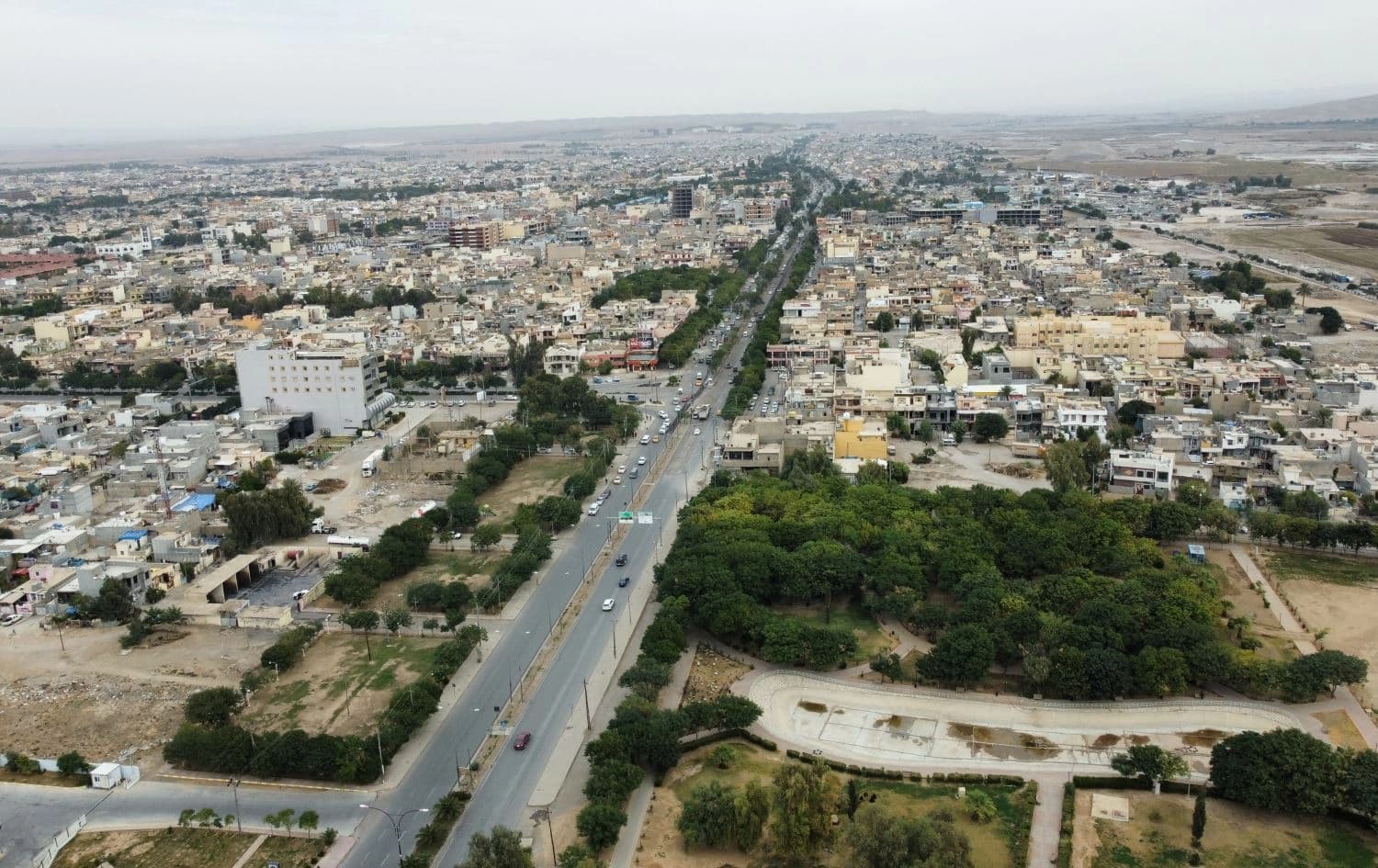 دیمەنێکی شاری کەلار لە ئاسمانەوە