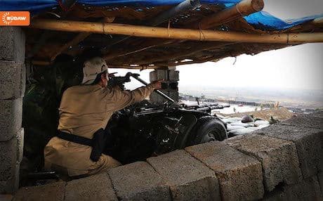 A Kurdish soldier in Zumar, which was recaptured last week by the Peshmerga.