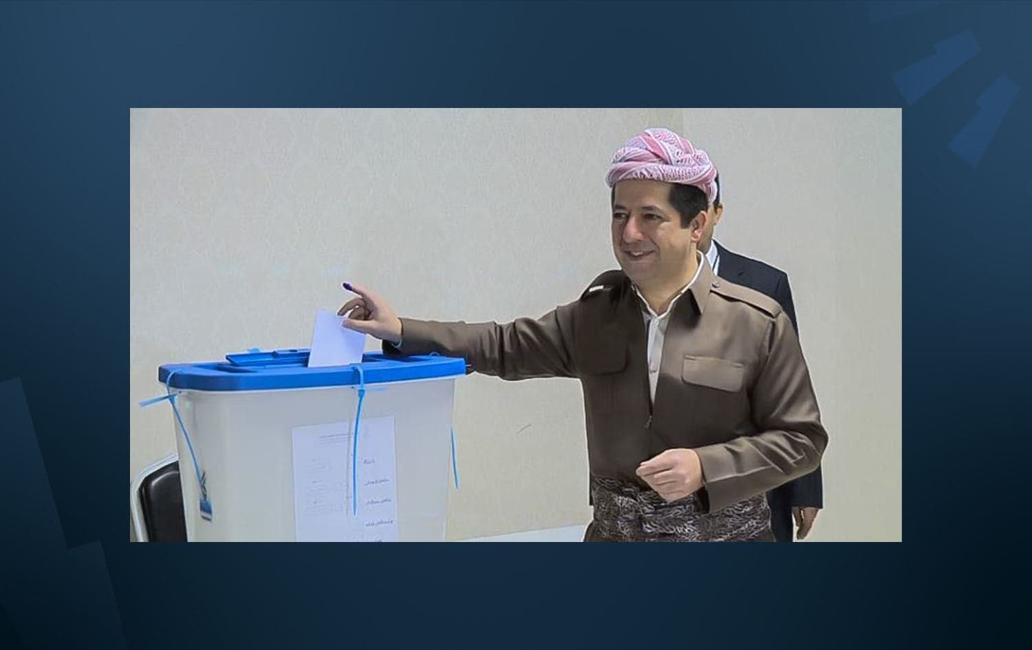مەسرور بارزانی لەکاتی دەنگدانیدا لە گشتپرسیی سەربەخۆیی هەریمی کوردستان