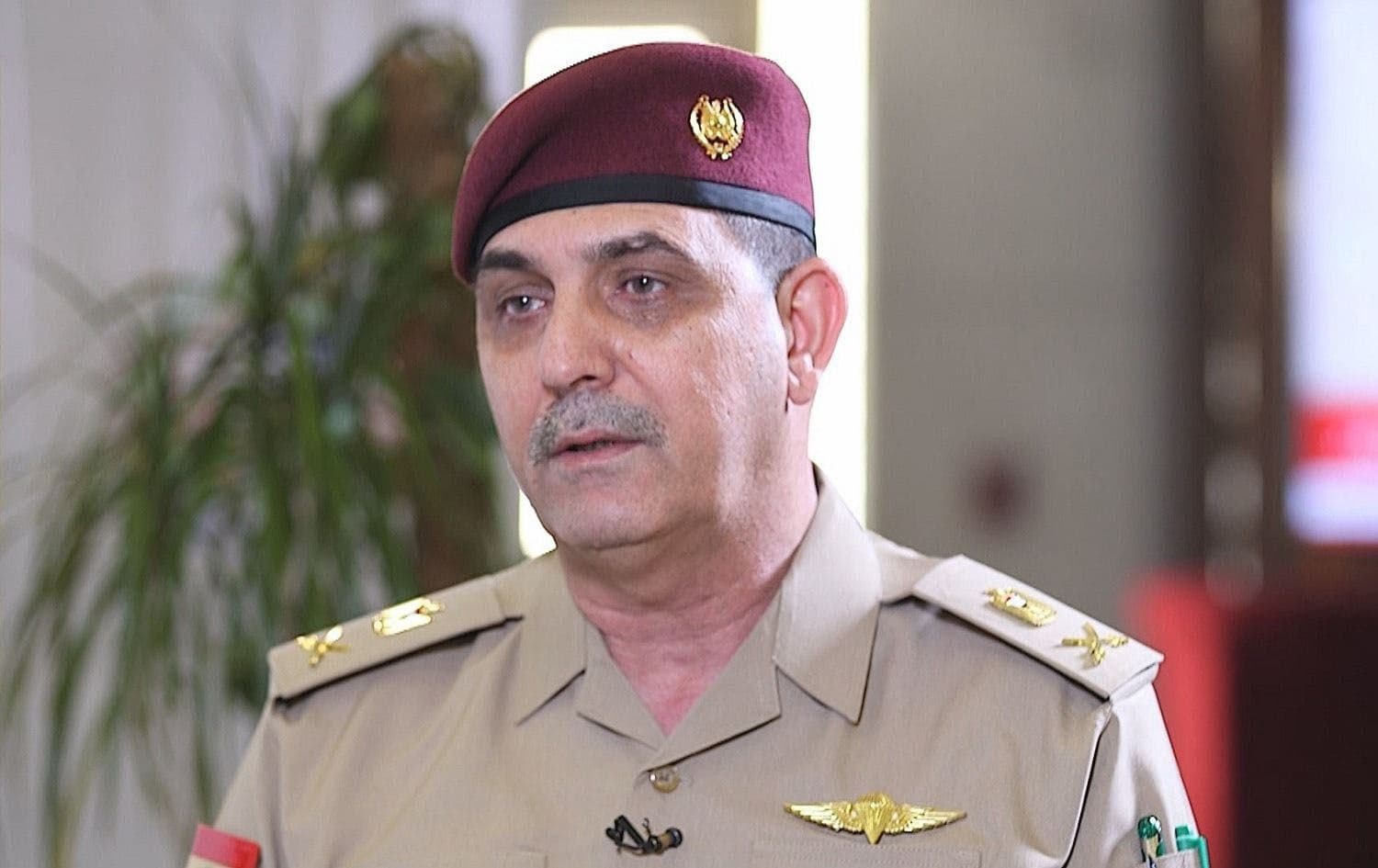 Yehia Rasool, military spokesperson for the Iraqi prime minister, speaking to Rudaw in Baghdad on August 28, 2021. Photo: Rudaw