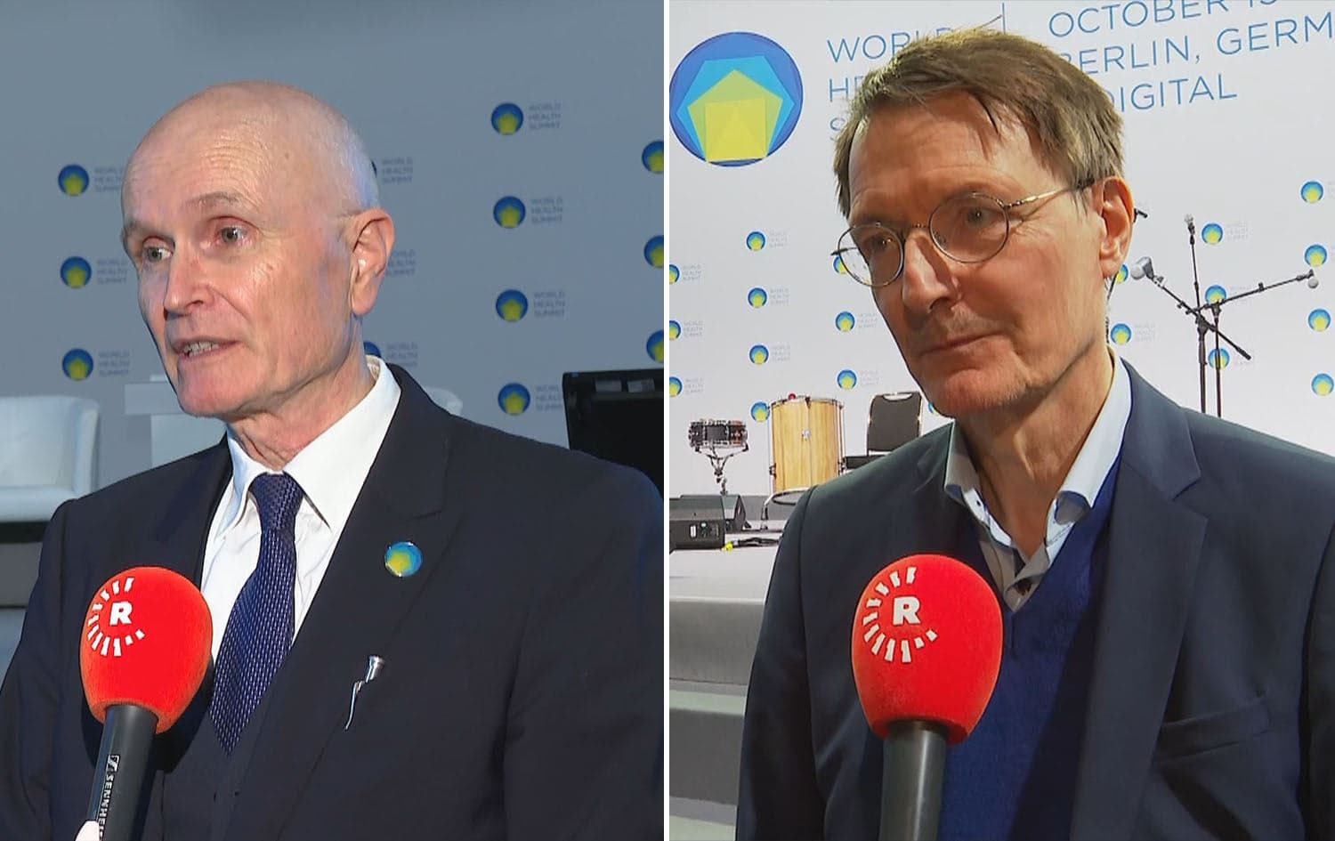 Axel Pries, President of World Health Organization (left), and Karl Lauderbach, Germany's federal health minister (right). Photo: Rudaw