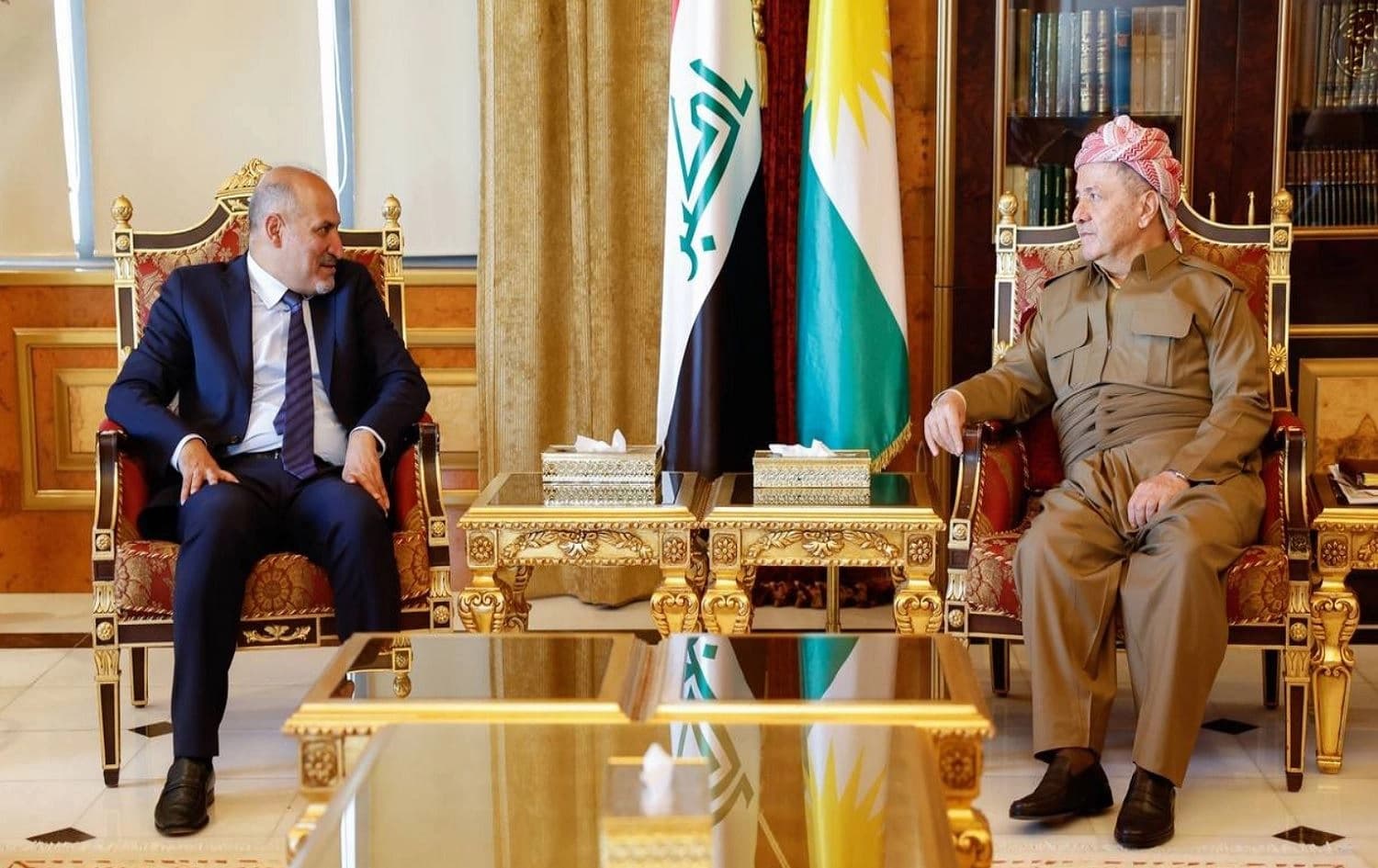 Serok Barzanî û Serokê Şepêla El-Xedê ya Sûriyeyê civiyan