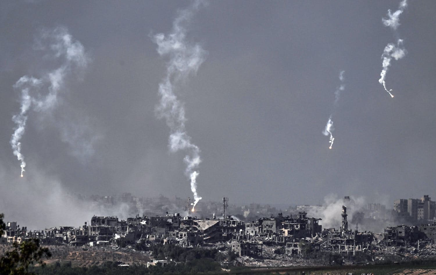 Gazze'ye yönelik İsrail bombardımanından bir görüntü Foto: AFP