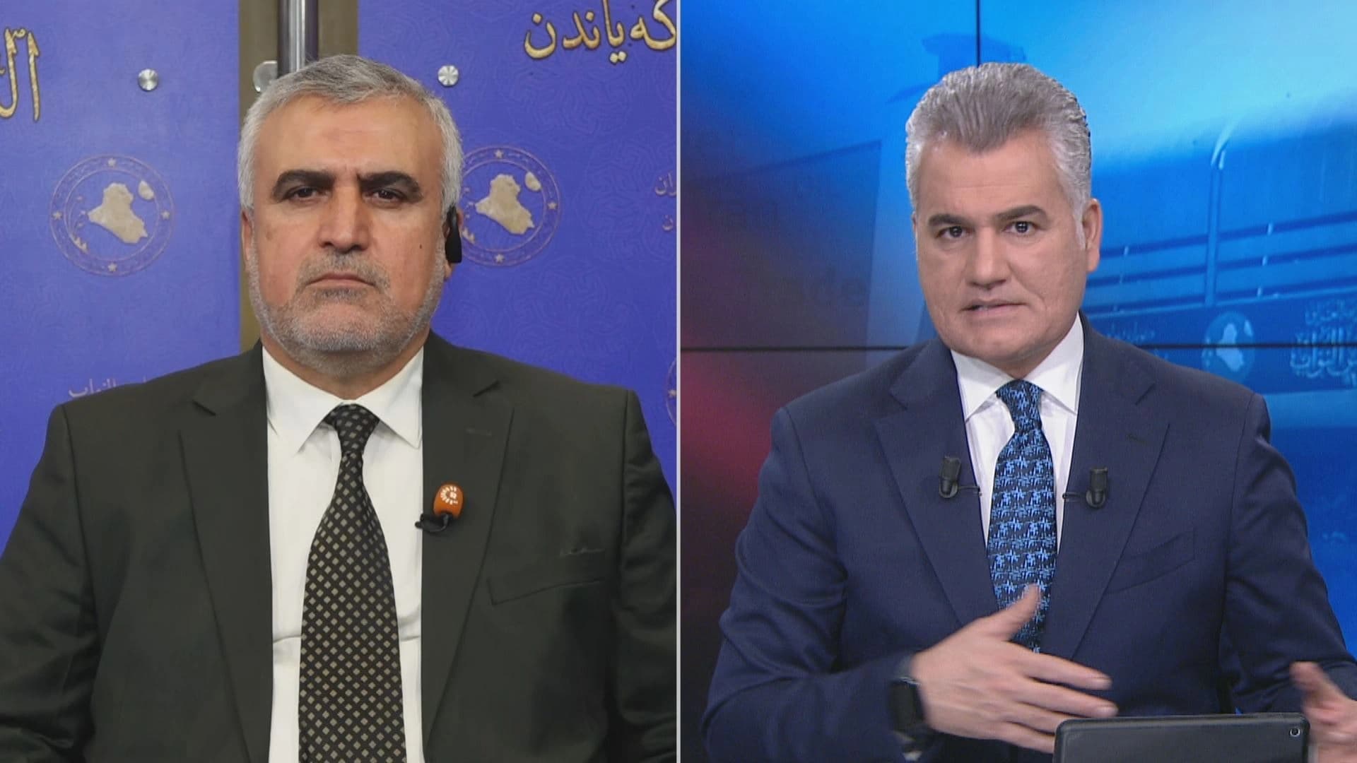 دارا سێکانیانی، ئەندامی لیژنەی یاسایی لە پەرلەمانی عێراق لە بووڵتەنی کاژێر 12:00ـی تۆڕی میدیایی رووداودا کە سەنگەر عەبدولڕەحمان پێشکێشی دەکات.