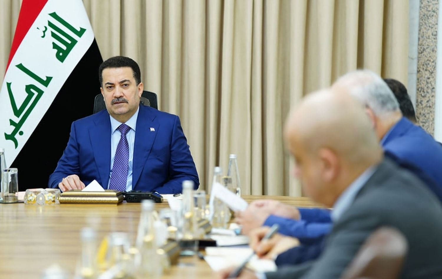 Iraqi Prime Minister Mohammed Shia' al-Sudani during a cabinet meeting on November 19, 2023. Photo: PM Sudani's office