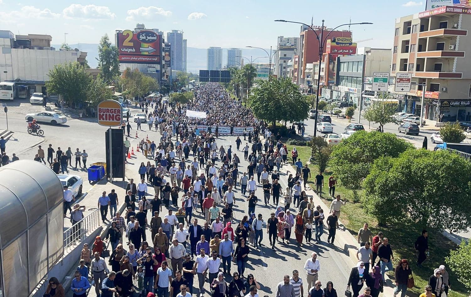 Protests of Sulaimani teachers. Photo: Rudaw