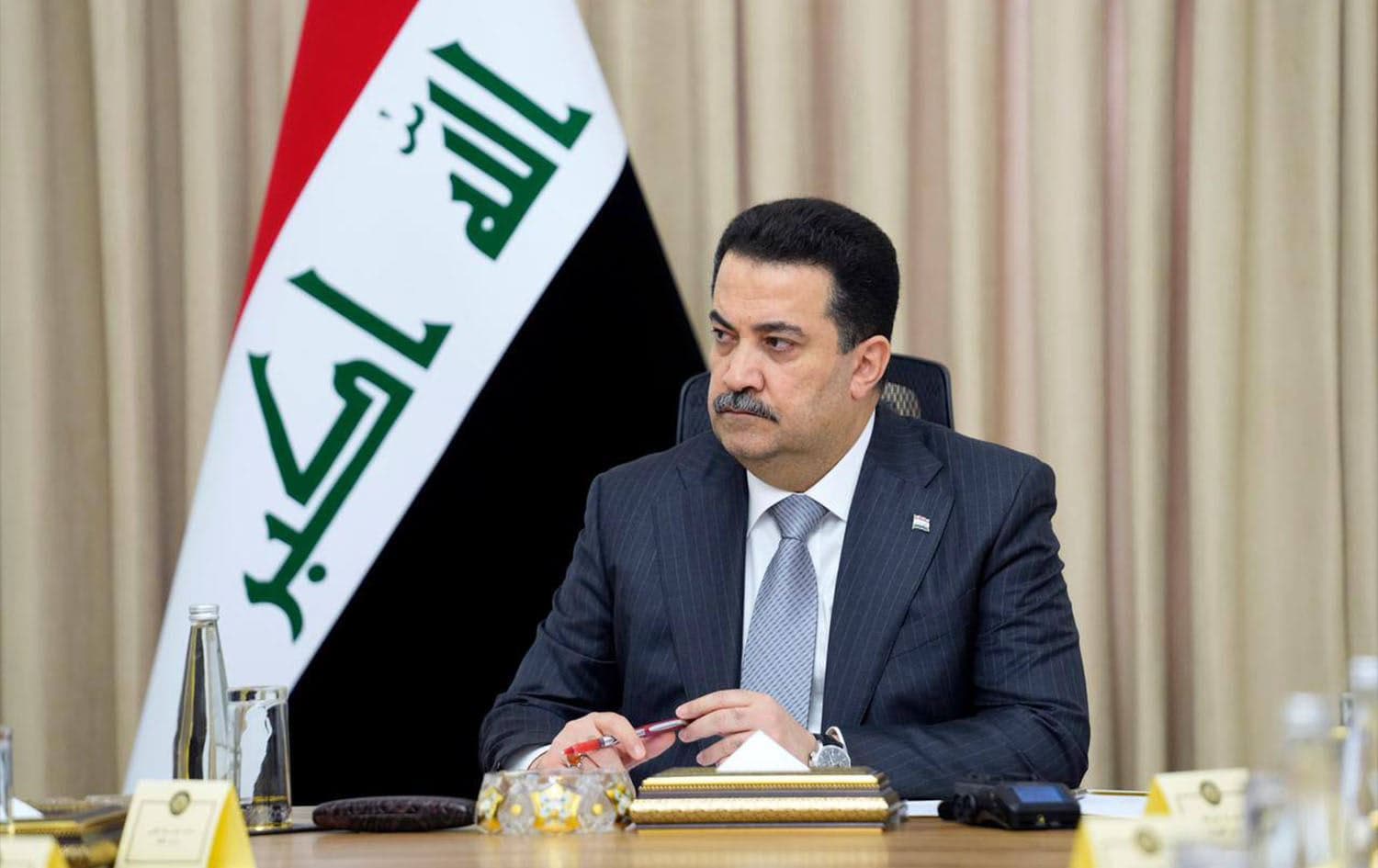 Iraqi Prime Minister Mohammed Shia' al-Sudani in a meeting on December 8, 2023. Photo: Sudani's office