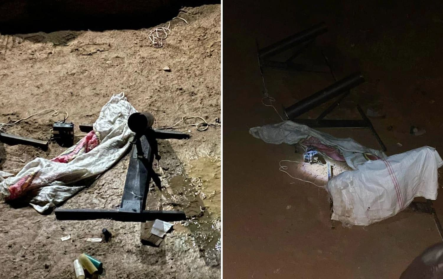Mortar launchers seized near southern Hasaka’s Shadadi town. Photo: SDF