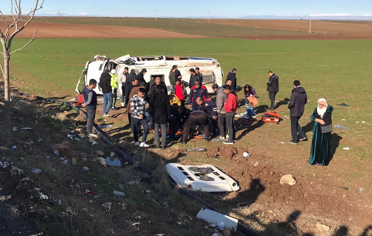 Kazada 15 kişi yaralandı. / AA