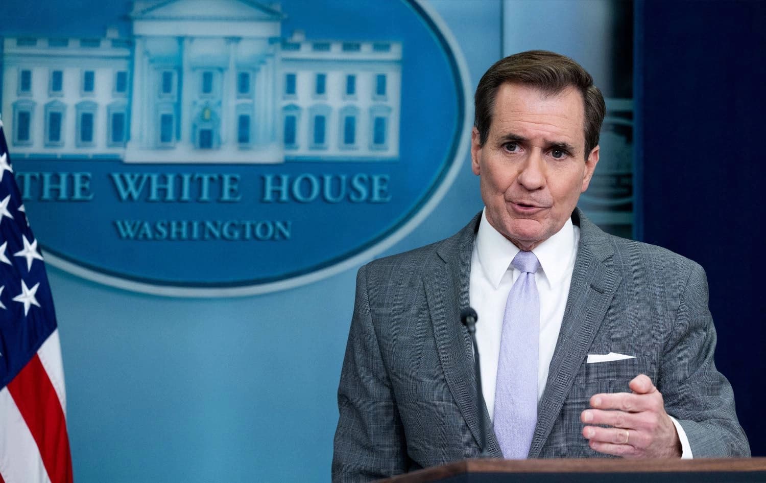 US National Security Council spokesman John Kirby speaks during the daily briefing in the White House in Washington DC, on January 29, 2024. Photo: SAUL LOEB/AFP