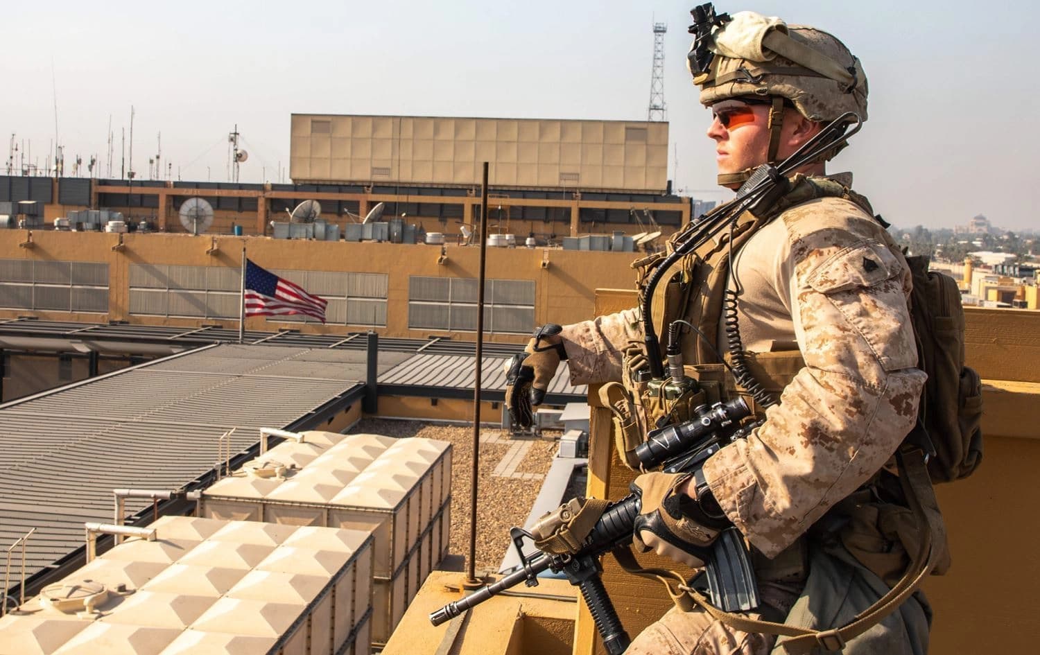 American soldier reinforcing US embassy in Baghdad. Photo: file/AFP 