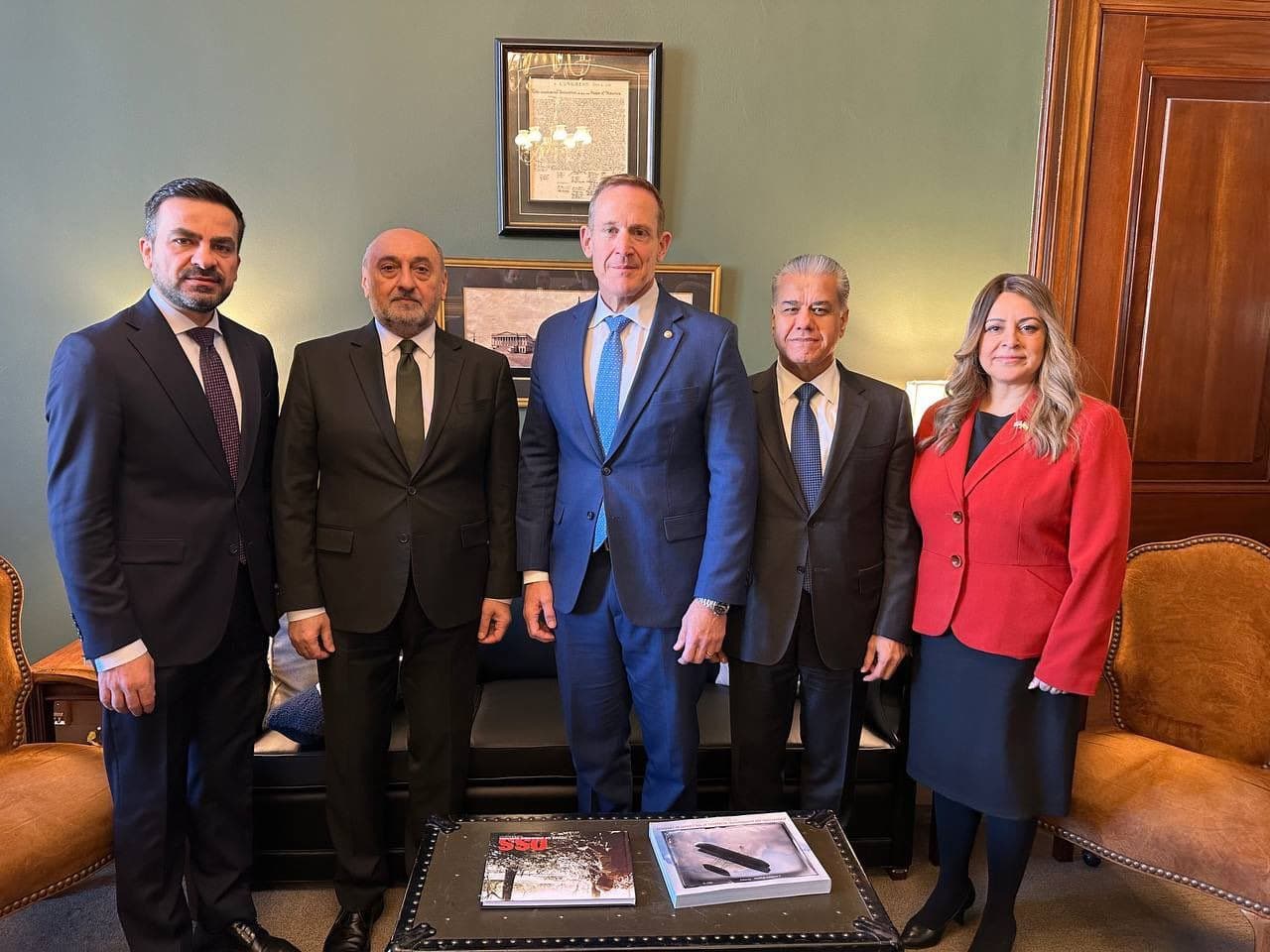 [Kurdistan Region Presidency delegation meeting with Senator Ted Budd in Washington on February 7, 2024. Photo: Kurdistan Region Presidency.] 