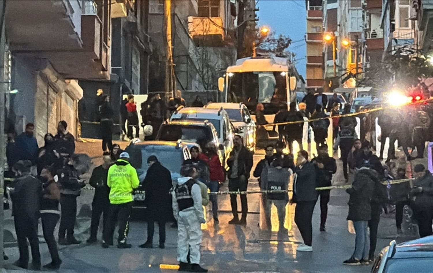 The aftermath of the shooting in Istanbul's Kucukcekmece district on February 10, 2024. Photo: AA