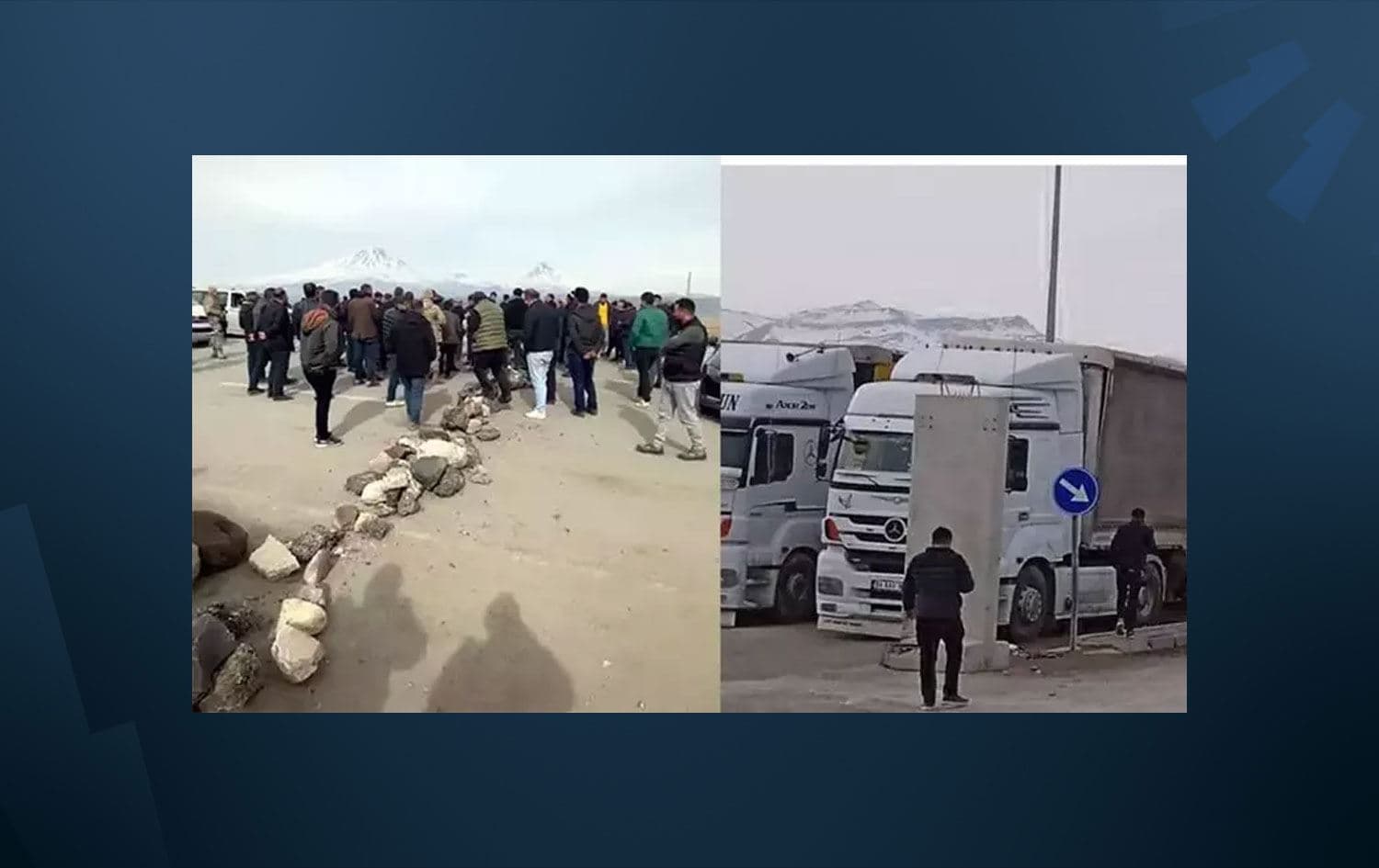 Sınır kapısındaki TIR kuyruğundan görüntü DHA