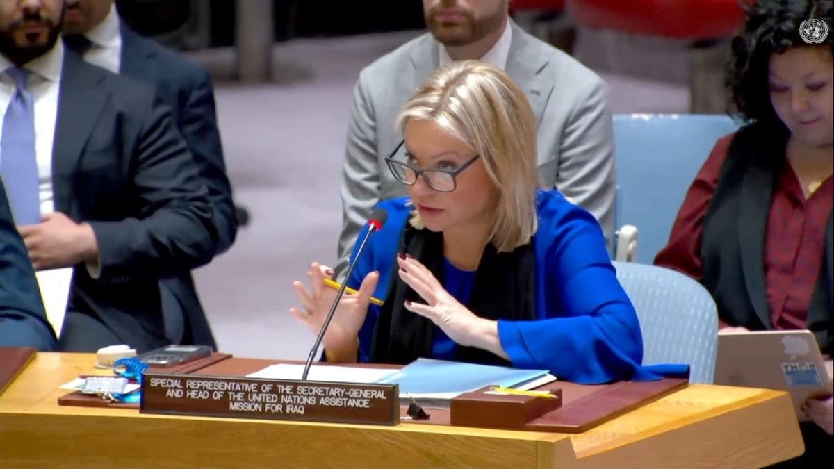 UNAMI Head Jeanine Hennis-Plasschaert speaking to UN Security Council in New York on February 6, 2024. Photo: UNAMI