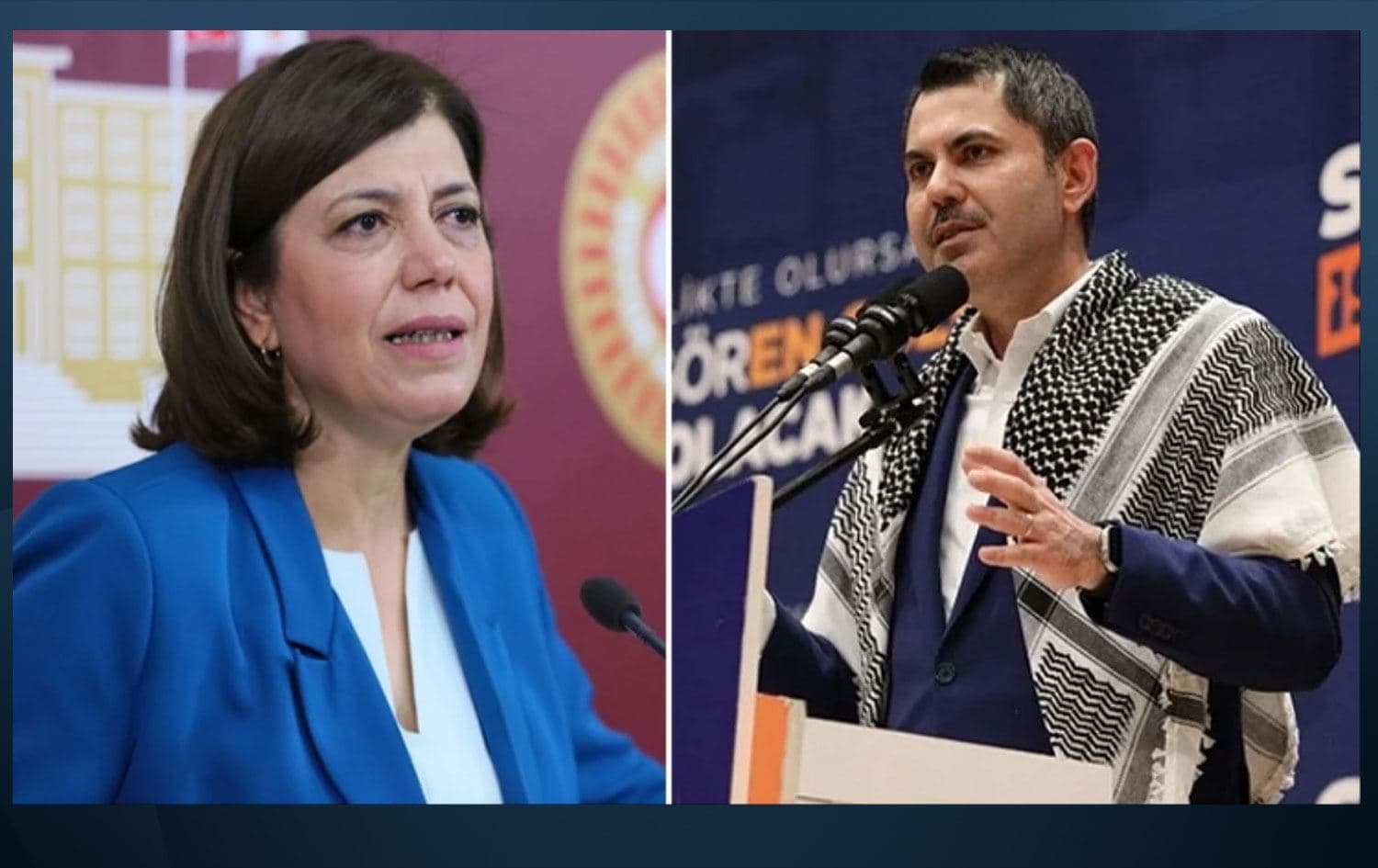 Meral Daniş Beştaş û Murat Kurum / Wêne: Rûdaw Grafîk