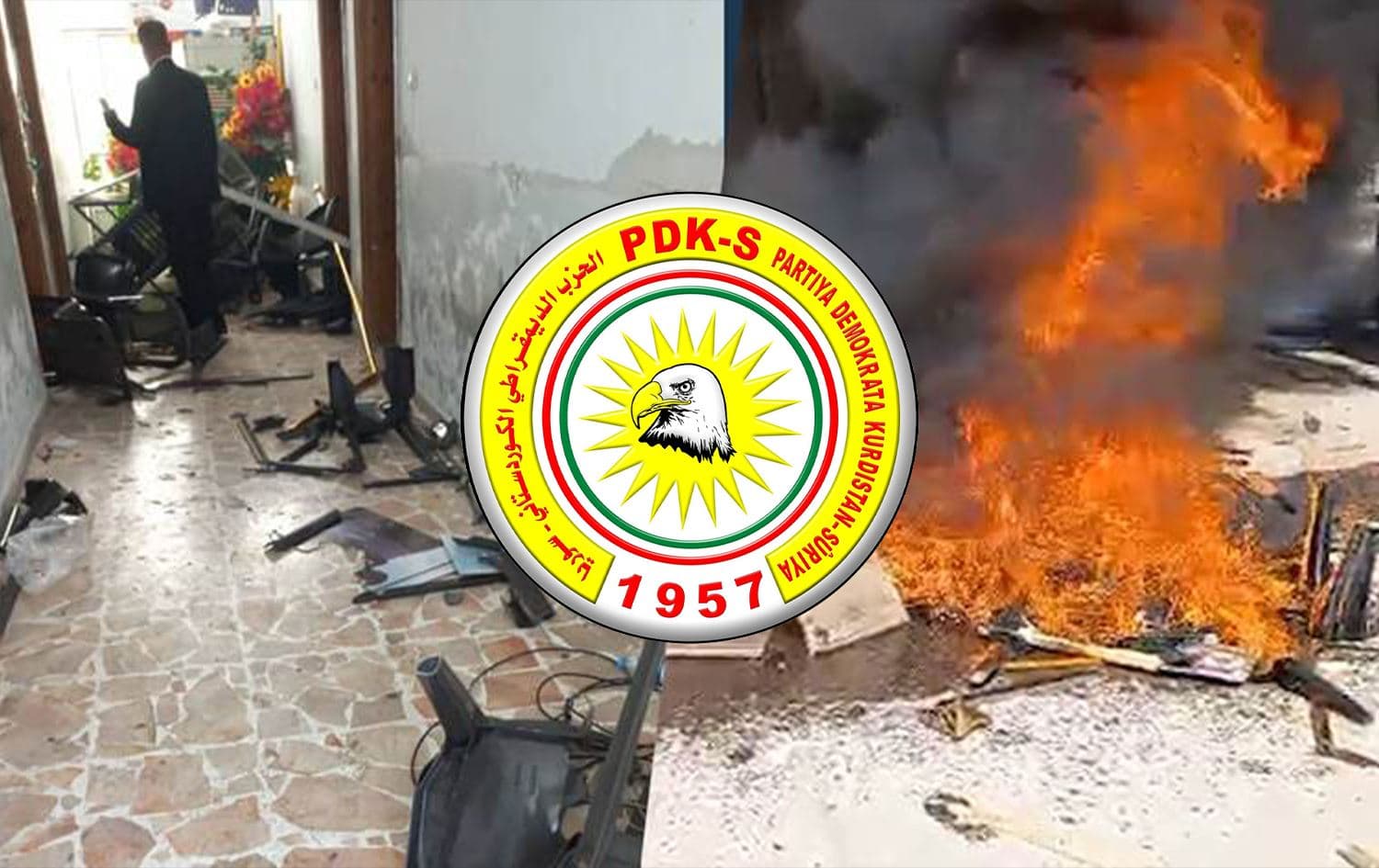 PDK-S office in Kobane was attacked on March 1, 2024. Photos: submitted 