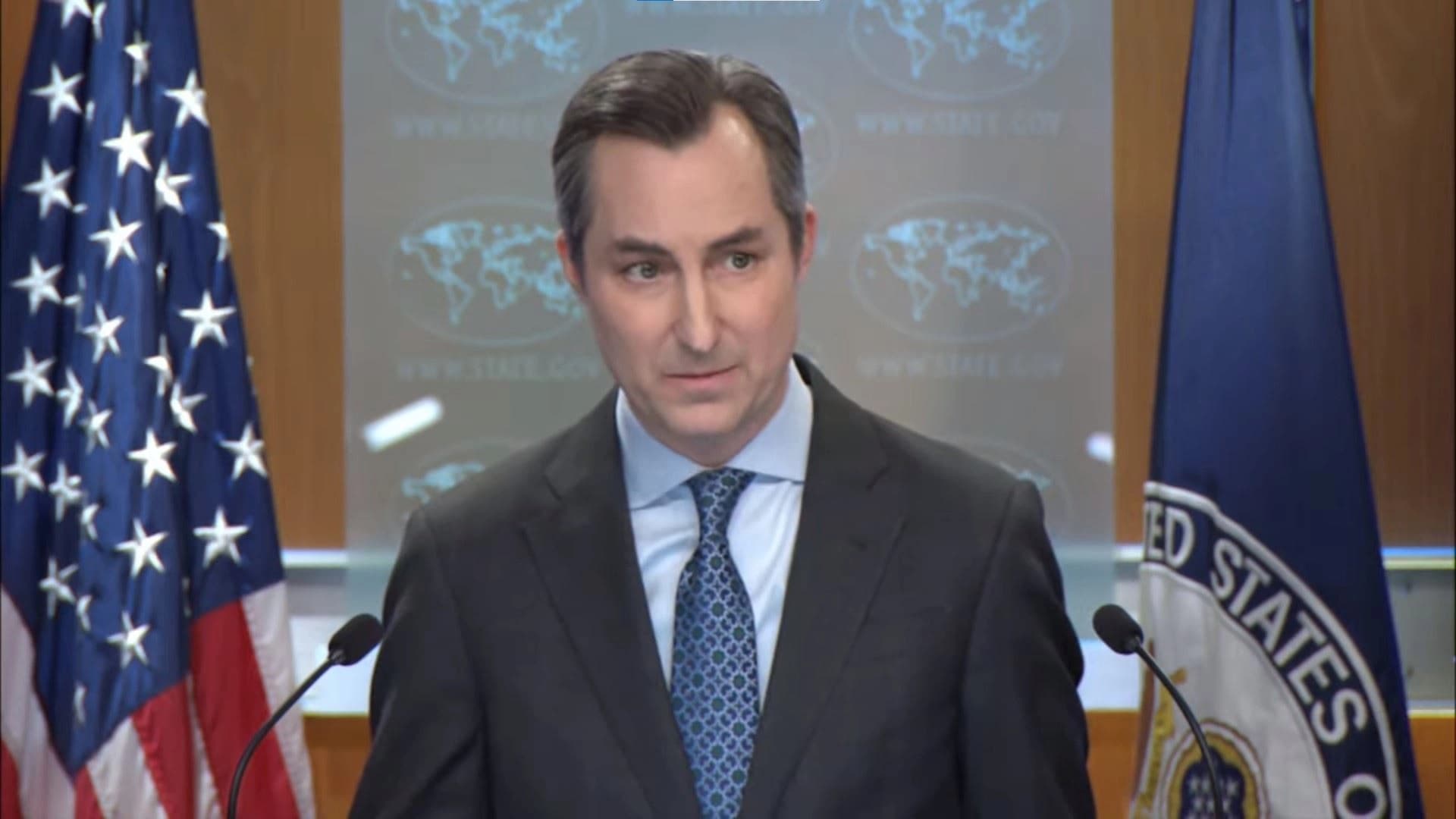 US State Department Spokesperson Matthew Miller speaking to reporters in Washington on March 14, 2024. Photo: State Department