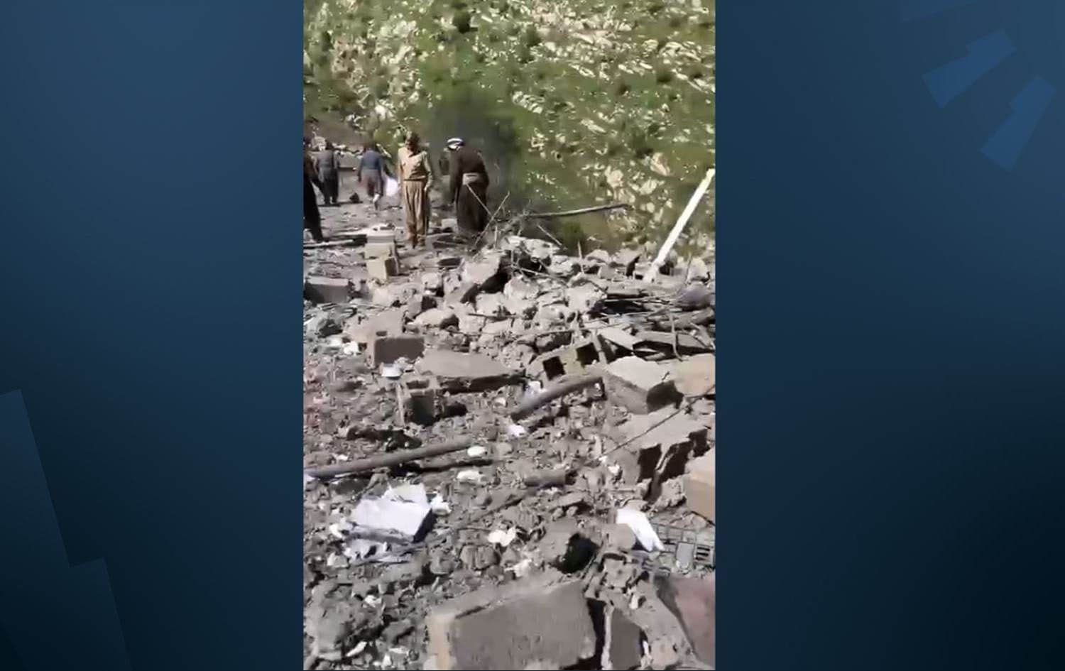 Aftermath of the suspected Turkish airstrike on Galala village in Sulaimani province on April 13, 2024. Photo: Submitted