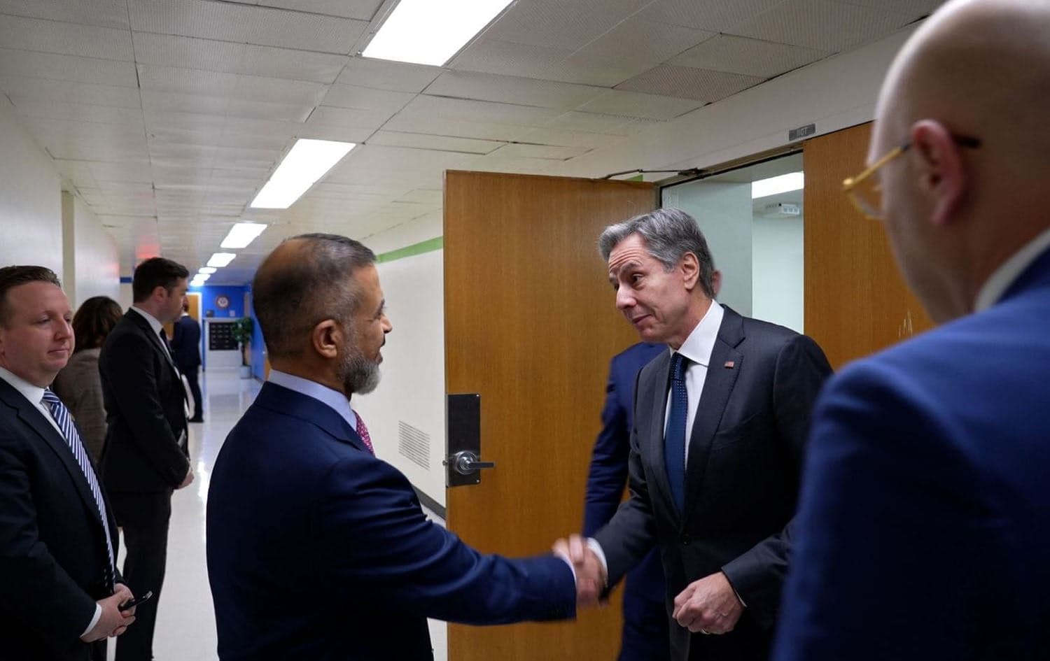 Iraqi Deputy Prime Minister and Minister of Planning Mohammed Ali Tamim (left) with US Secretary of State Antony Blinken (right) ahead of co-chairing a meeting of the US-Iraq Higher Coordination Committee (HCC), in Washington DC on April 15, 2024. Photo: PM Sudani's office
