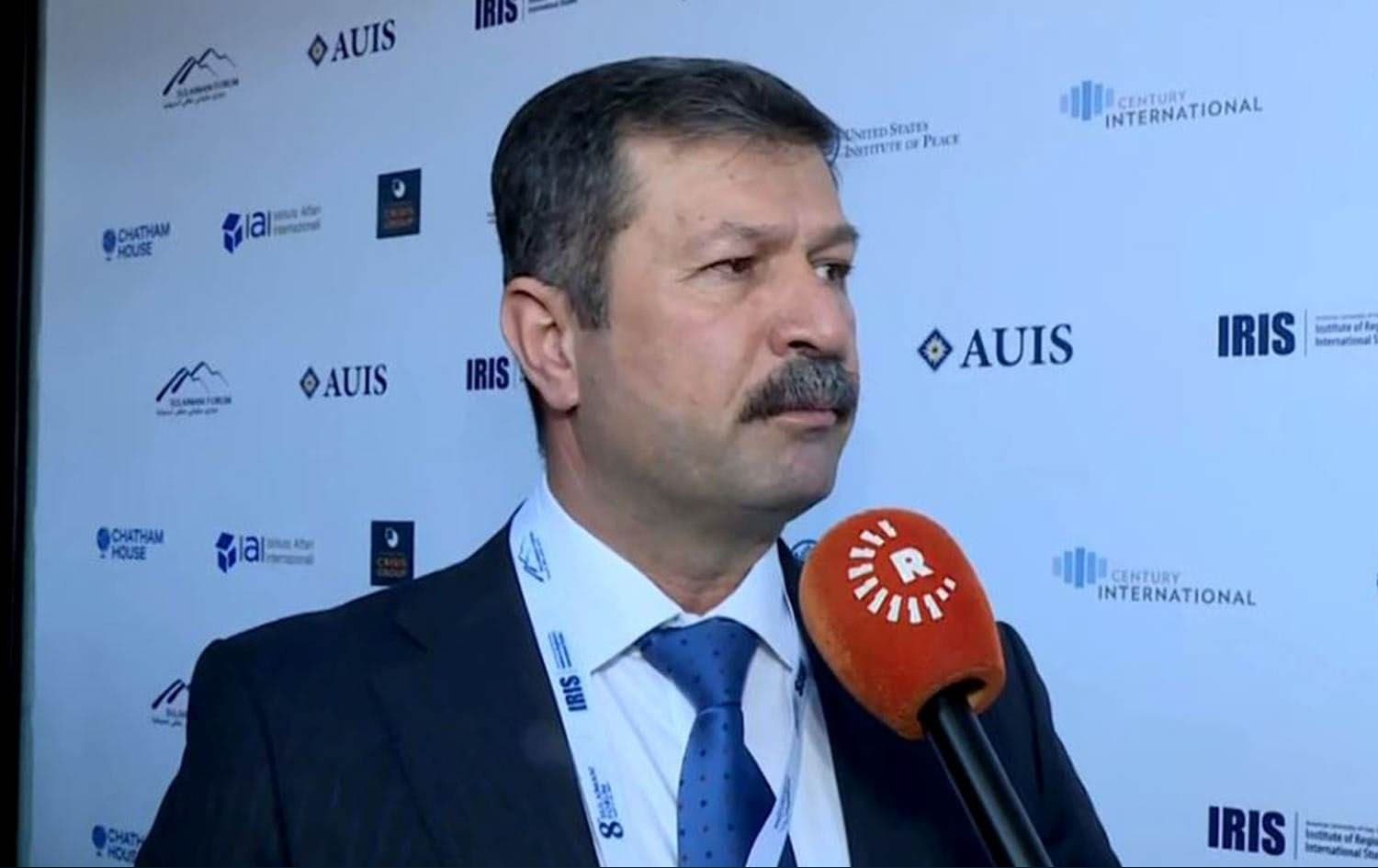 Bakhtyar Mohammed, secretary general of the Peshmerga ministry, speaking to Rudaw on the sidelines of the Sulaimani forum. Photo: Rudaw