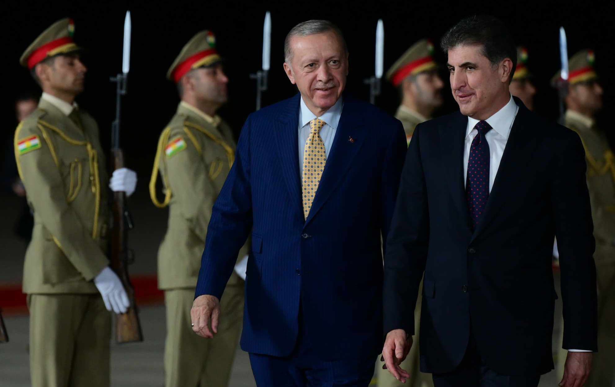 Erdogan gihişt Hewlêrê / Wêne: Rûdaw