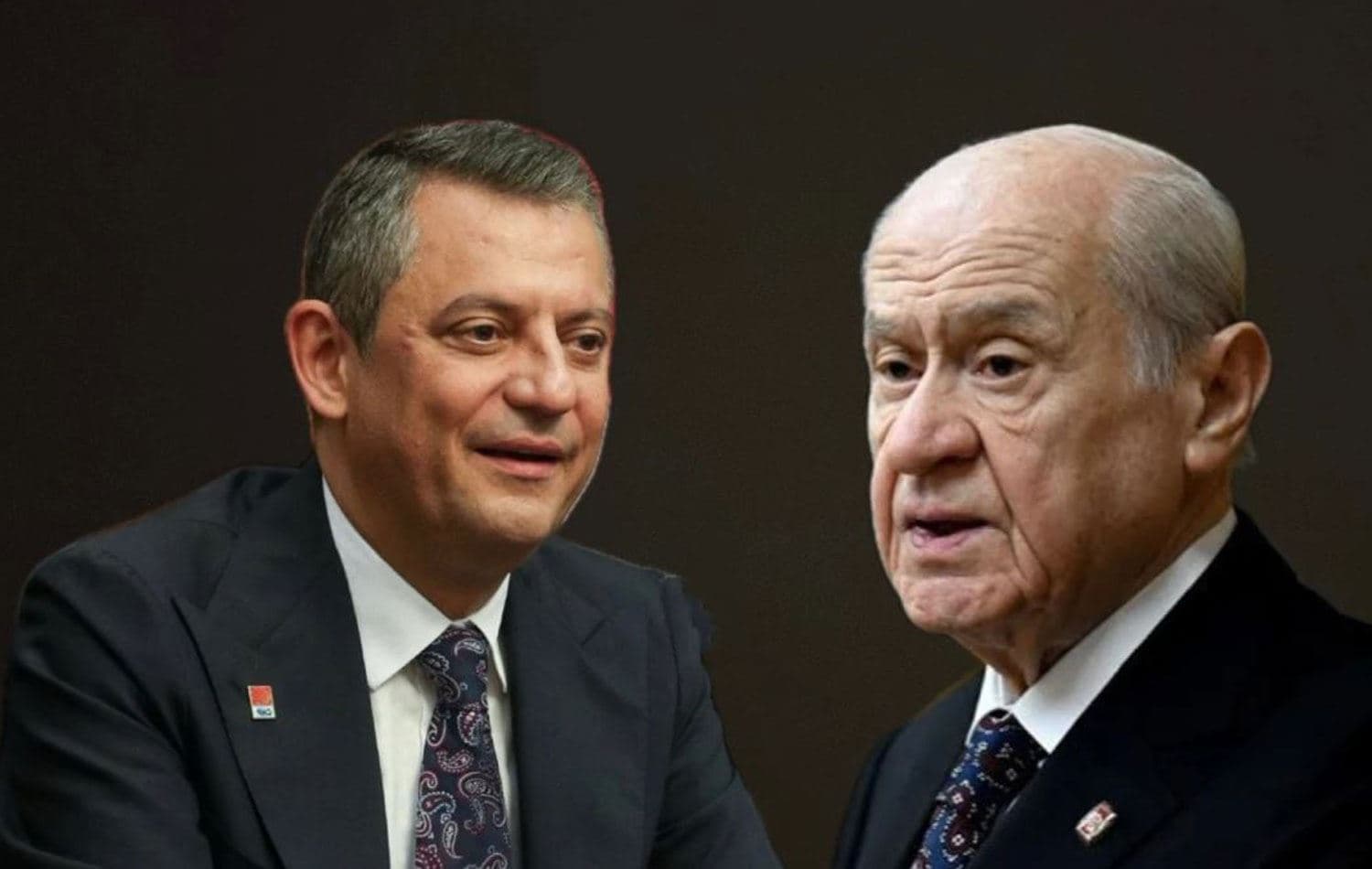 Serokê CHPyê Ozgur Ozel û Serokê MHPyê Devlet Bahçelî/Wenê: Torên civakî
