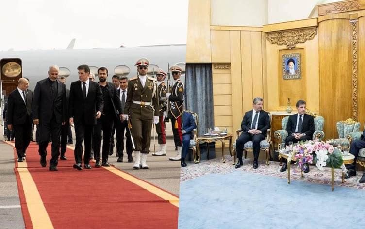وصول رئيس إقليم كوردستان إلى طهران على رأس وفد رفيع المستوى