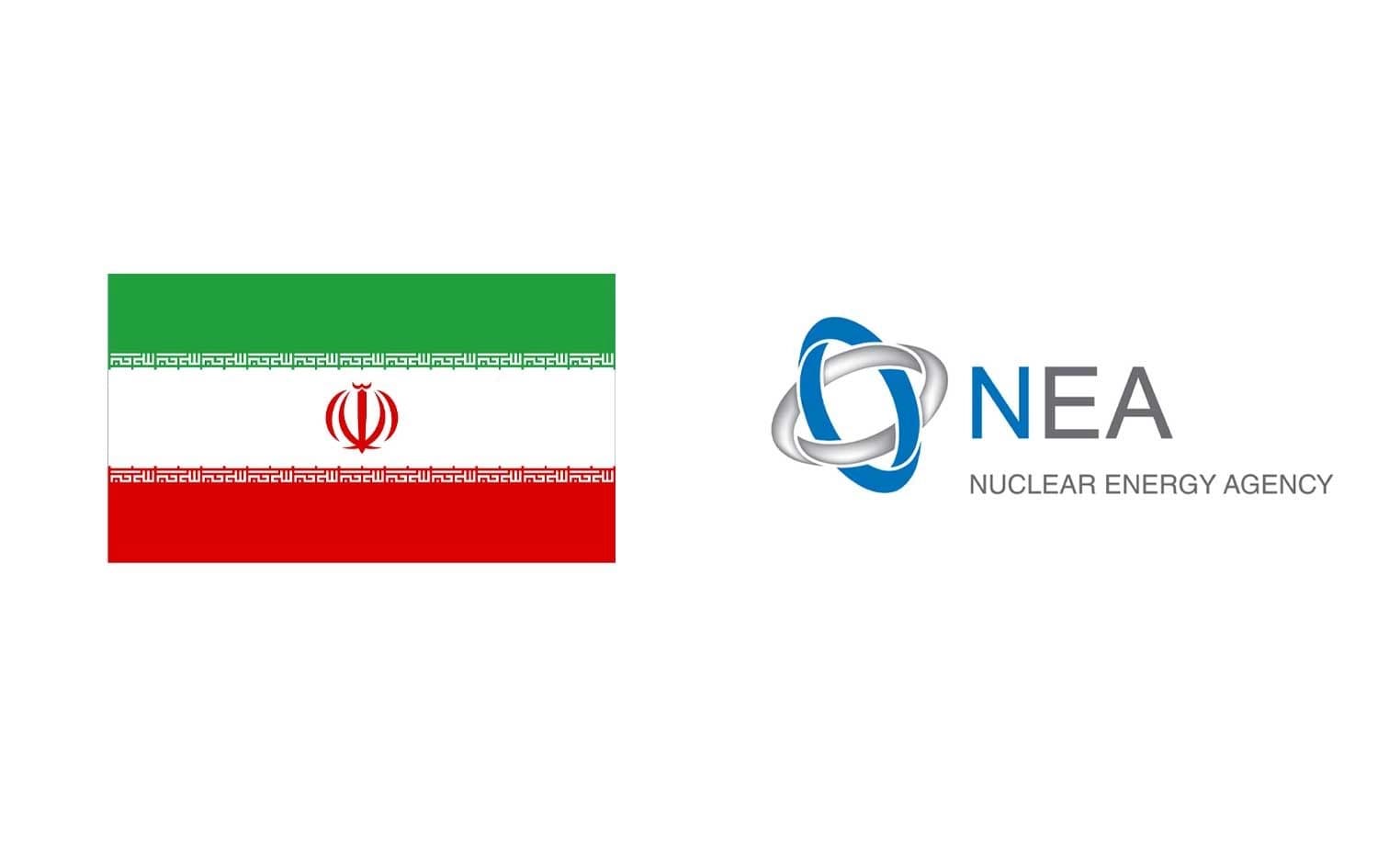 لۆگۆی ئاژانسی نێودەوڵەتیی وزەی ئەتۆم و ئاڵای ئێران