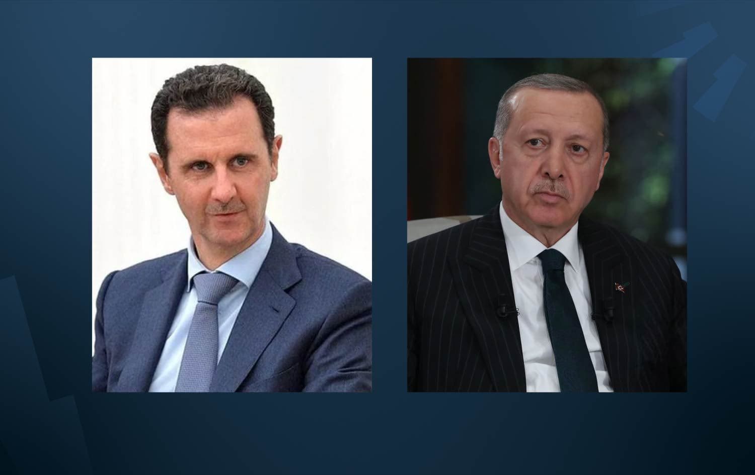 Recep Tayyîp Erdogan û Beşar Esed \ Wêne: Rûdaw Grafîk