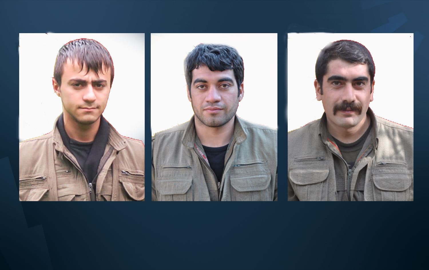 Navdar Firat, Dilovan Sîpan, Bager Çiya (Ji aliyê çepê ve) / Wêne: HPG-Rûdaw Grafîk