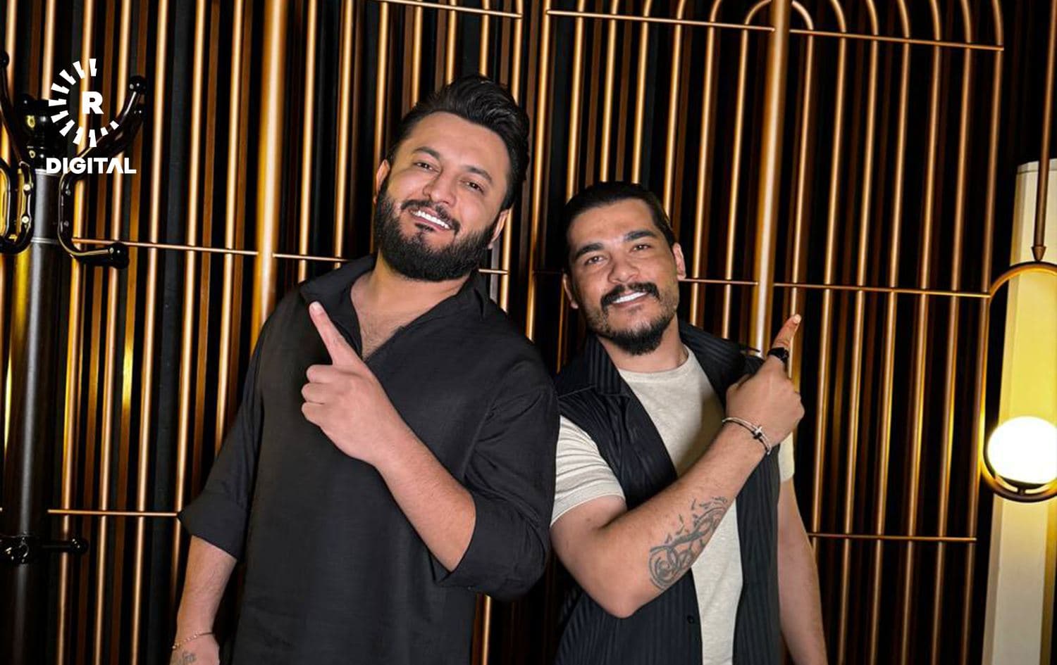 سەلیم سالم و تەها قادر لە دوای واژۆکردنی پڕۆژەی هونەرییە هاوبەشەکەیان
