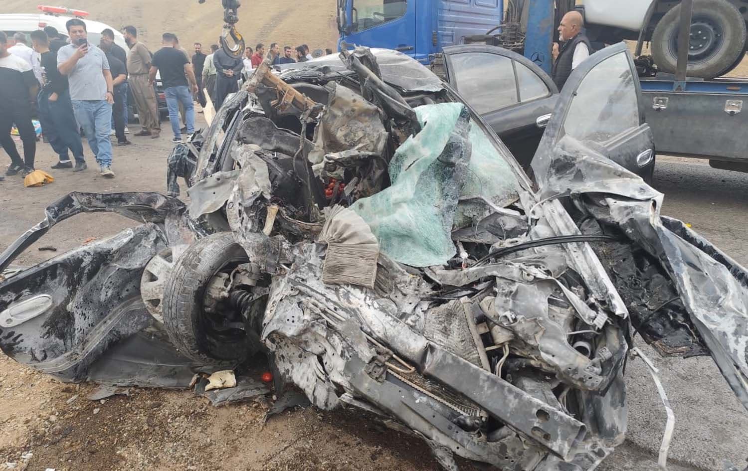 دیمەنێکی دوای رووداوە هاتووچۆکە
