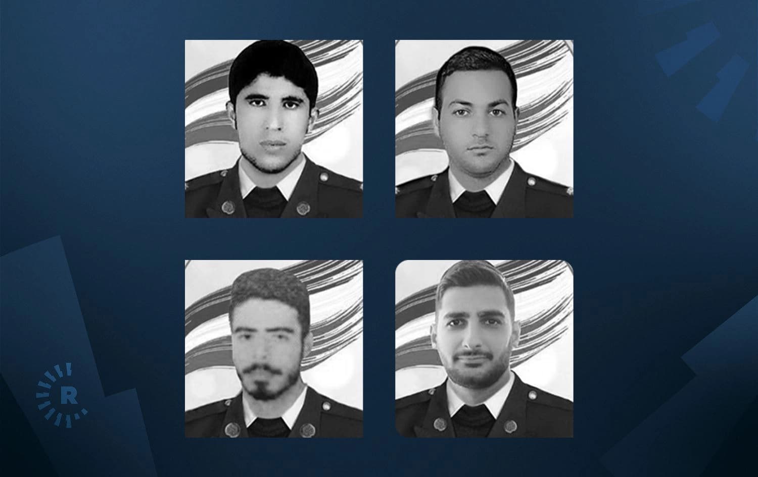 وێنەی چوار ئەفسەرە کوژراوەکە