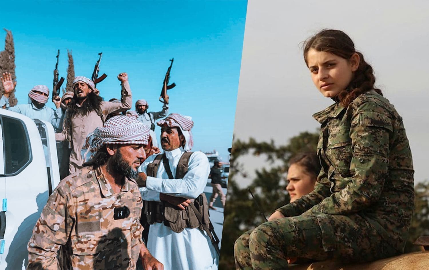Çekdar û şervanên HSDyê /Wêne: Rûdaw Grafîk